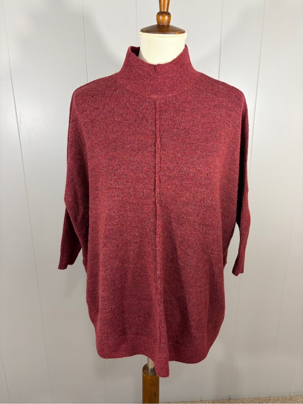 LOFT Rust colored Mock Neck poncho Sweater
